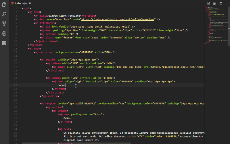 MJML Extension VS Code Preview