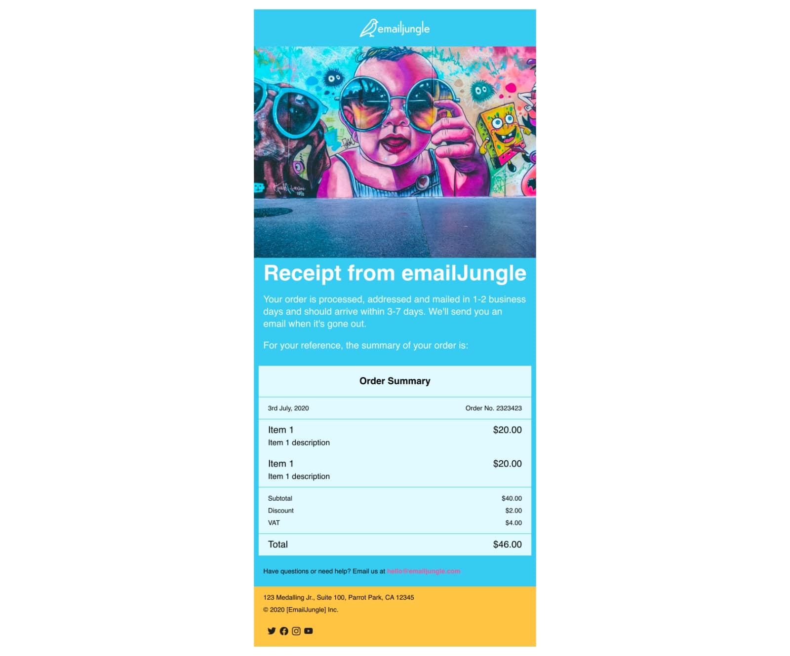 Receipt Email Template