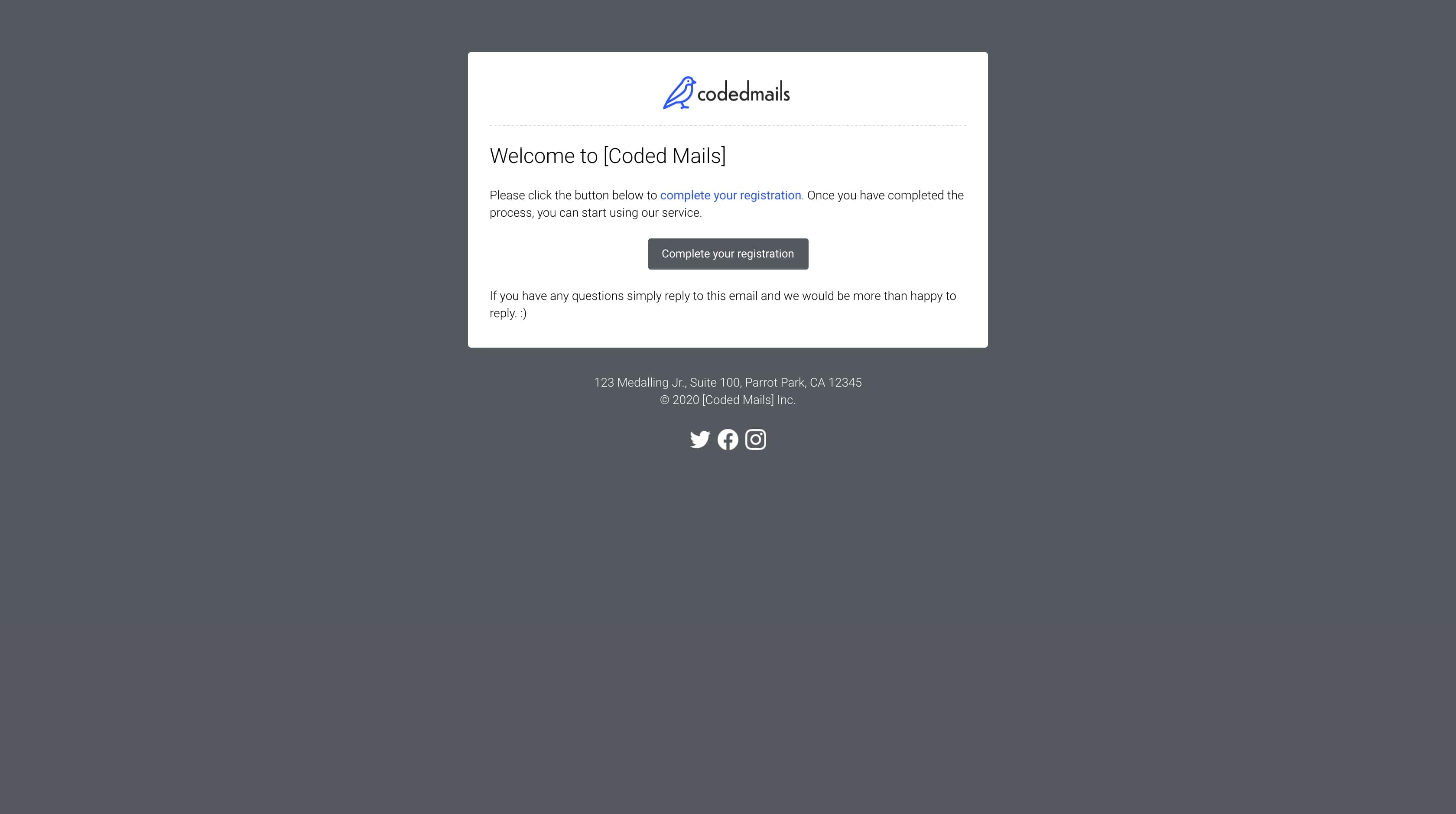 Welcome Email Template